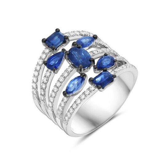 Anillo multi zafiro