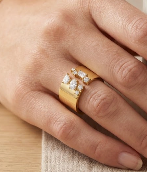 Anillo Chunky diamantes