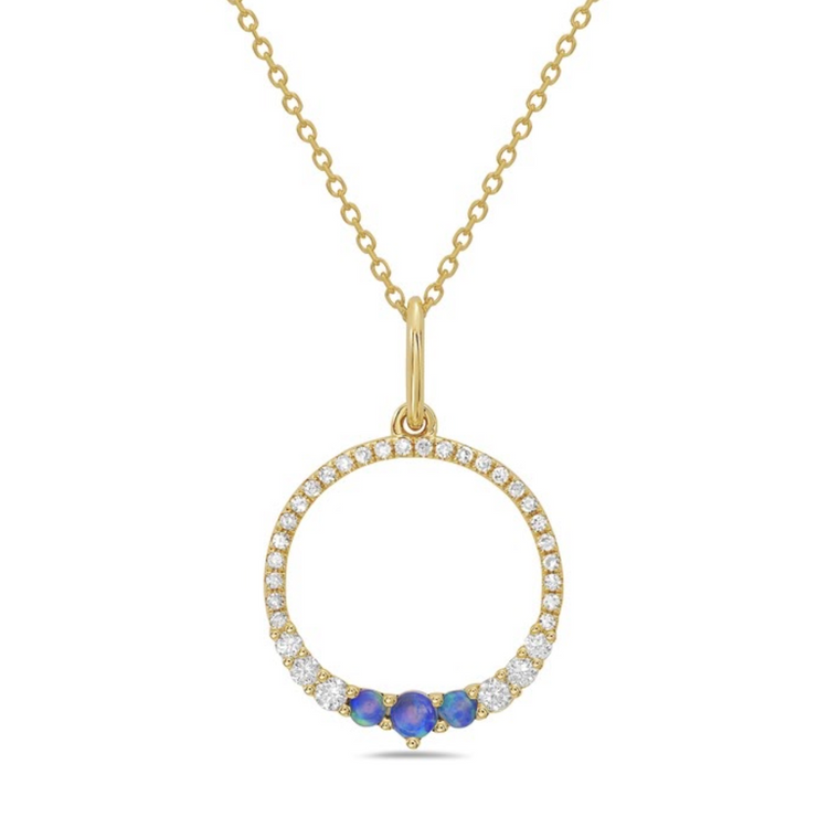 Collar circulo zafiros y diamantes