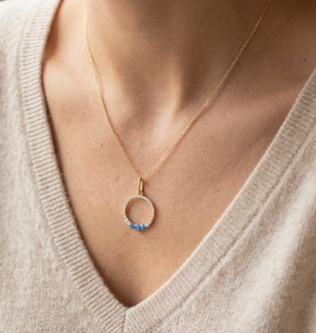 Collar circulo zafiros y diamantes
