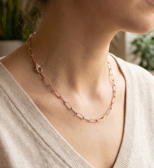Collar Eslabon diamantes