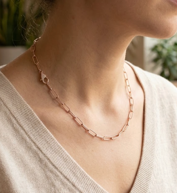 Collar Eslabon diamantes