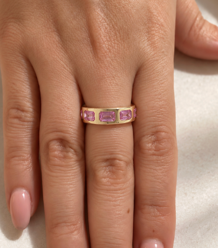Anillo Zafiro rosa