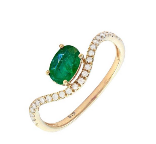 Anillo Esmeralda oval