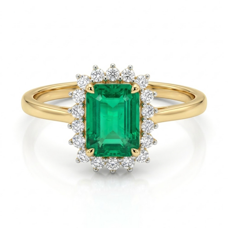 Anillo Esmeralda y diamantes