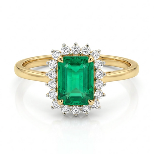 Anillo Esmeralda y diamantes