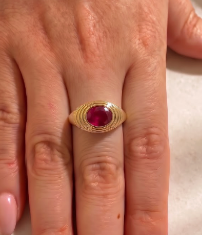 Anillo Chunky Rubí