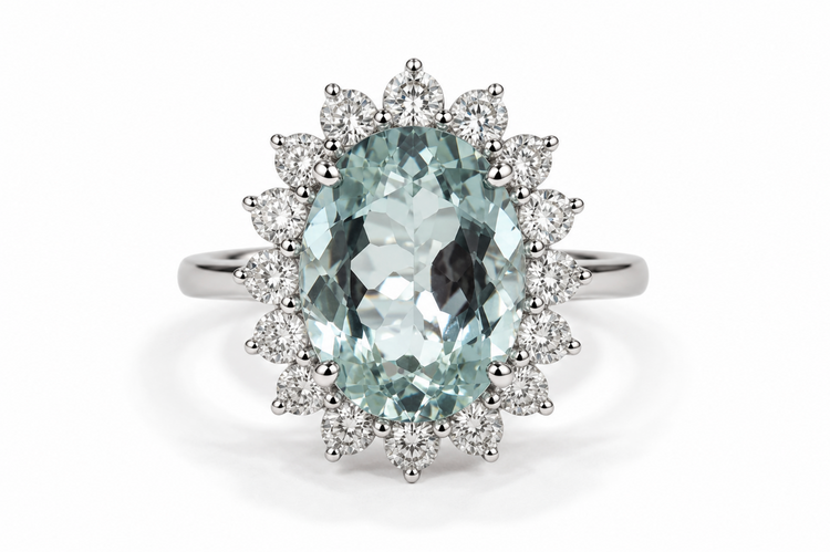 Anillo Aguamarina