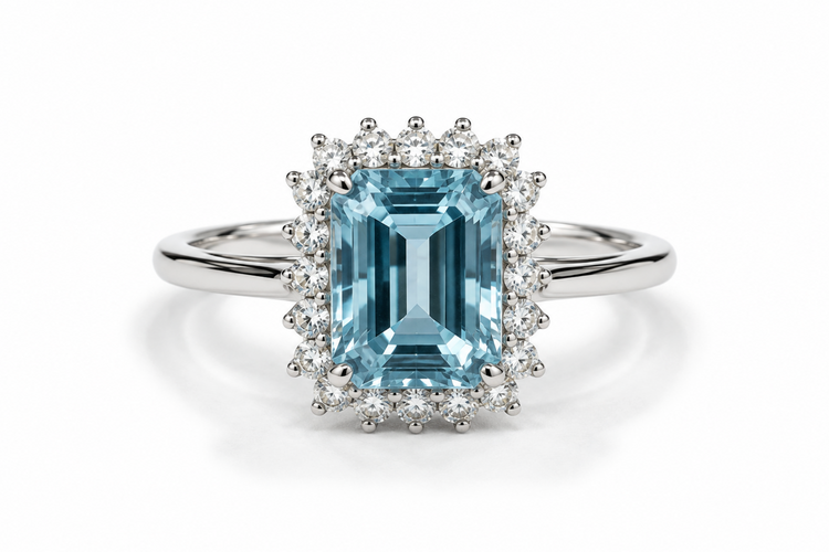 Anillo Aguamarina