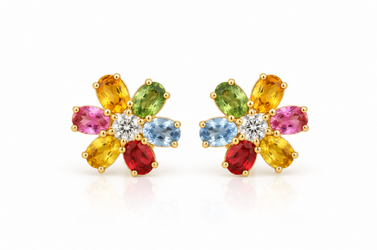 Aretes zafiros rainbow