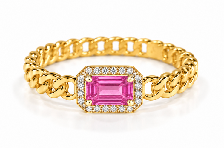 Anillo Zafiro rosa