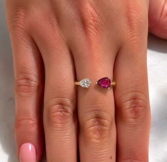 Anillo Rubí y diamante