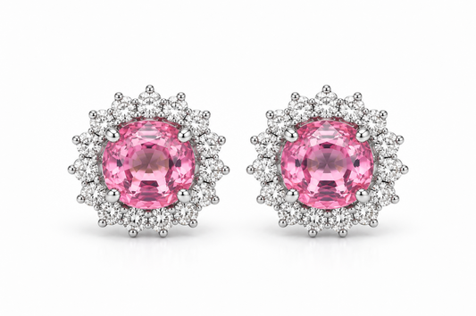 Aretes zafiro rosa