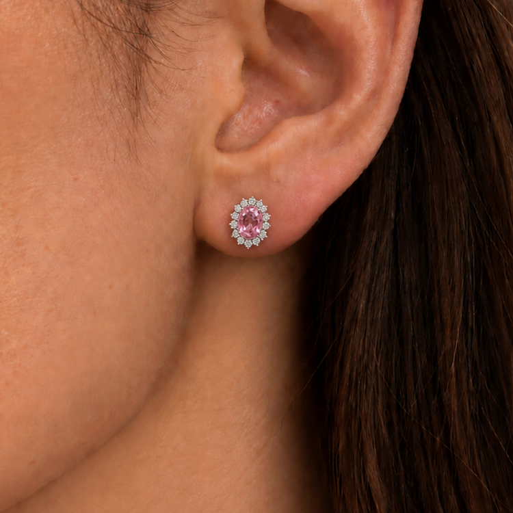 Aretes zafiro rosa