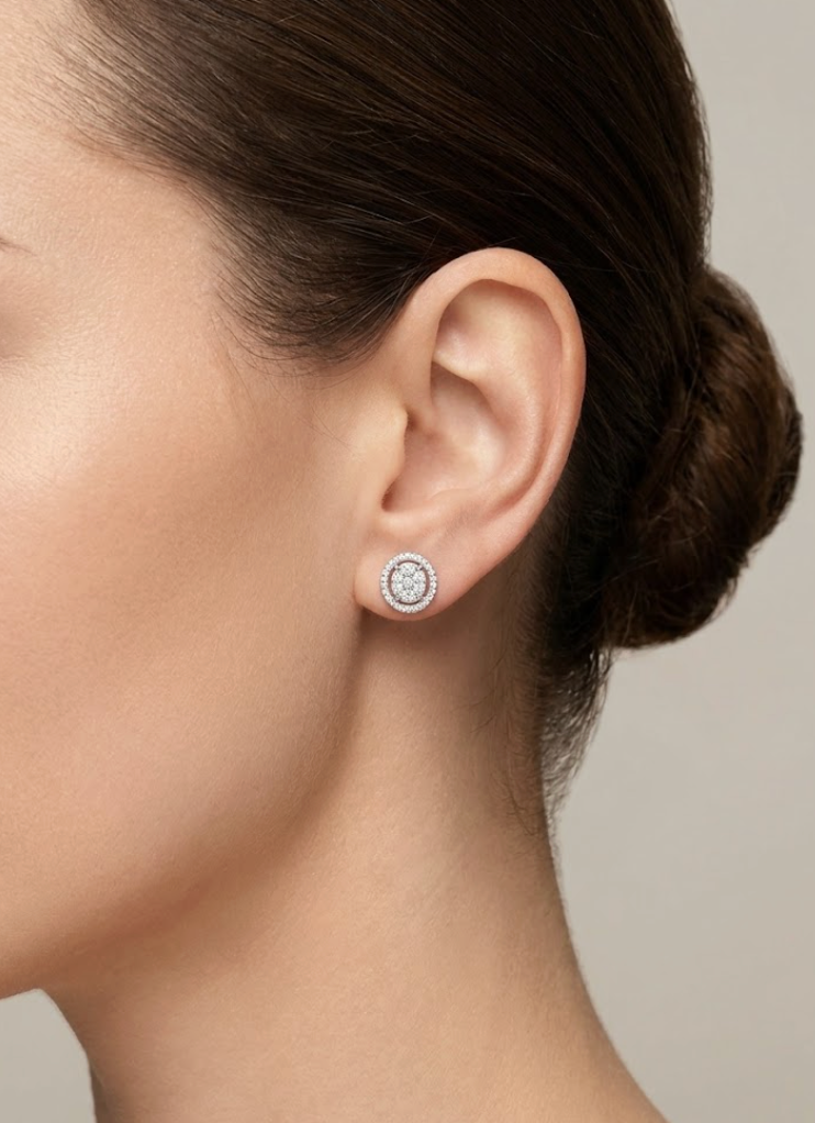 Studs Diamantes con halo