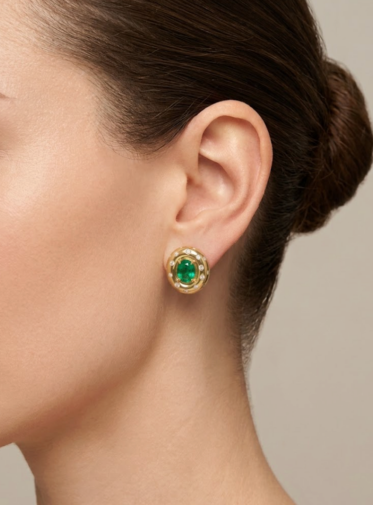 Aretes chunky esmeraldas