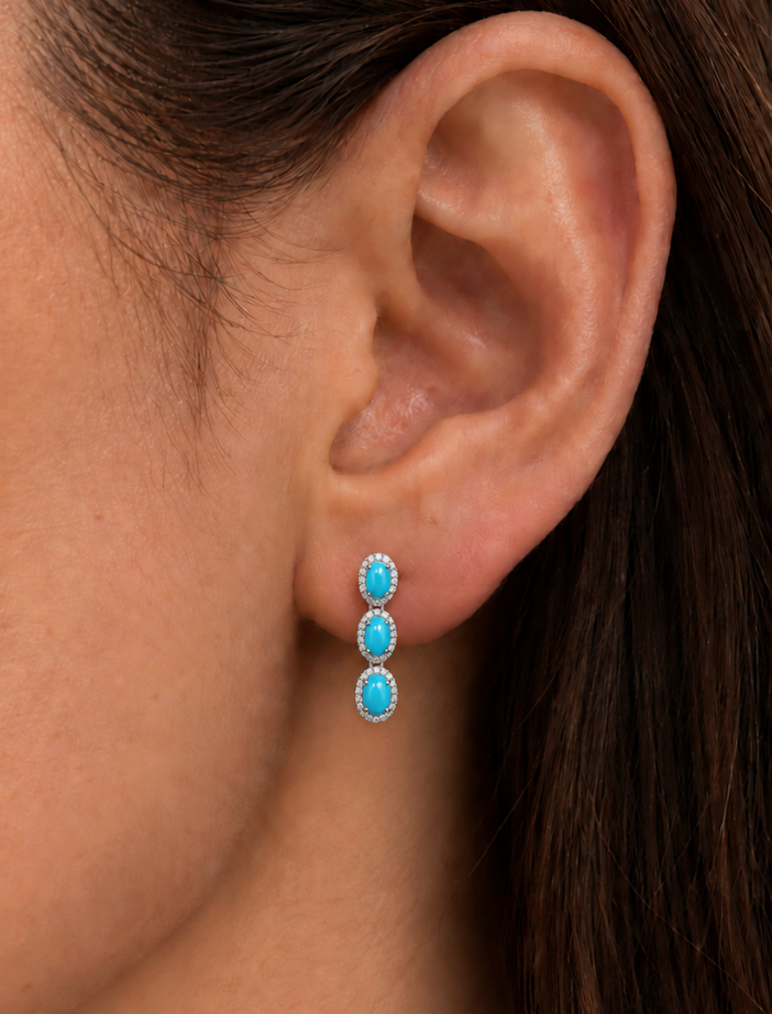 Aretes turquesas colgantes