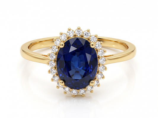 Anillo Zafiro y diamantes