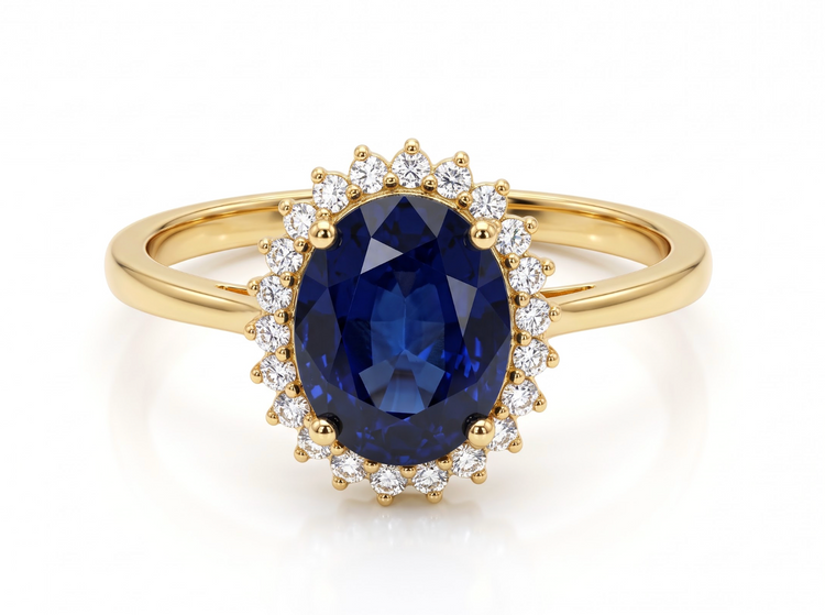 Anillo Zafiro y diamantes