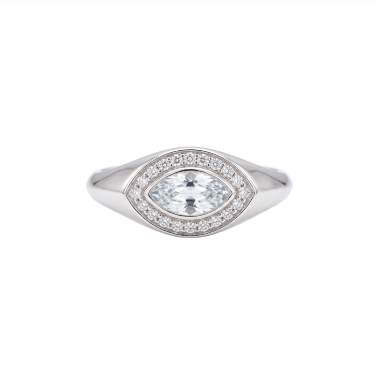 Anillo Aguamarina y diamantes
