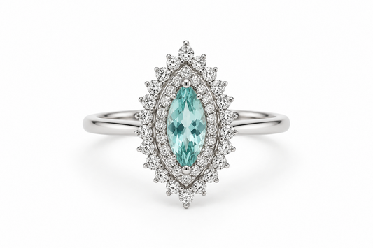 Anillo Marquisse Aguamarina