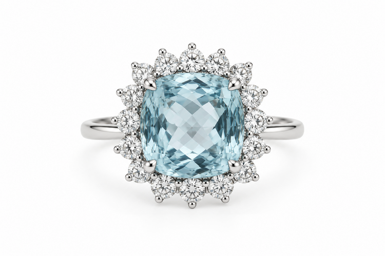 Anillo Aguamarina