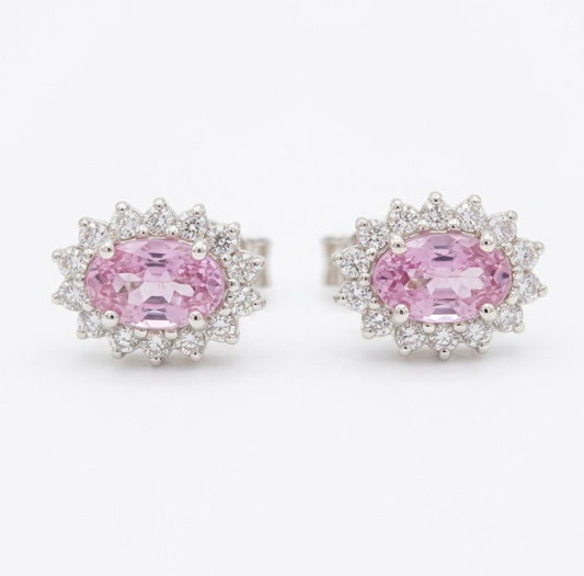Aretes zafiros rosas