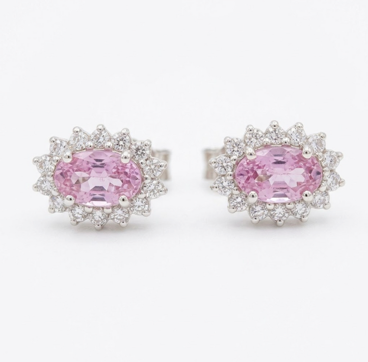 Aretes zafiros rosas