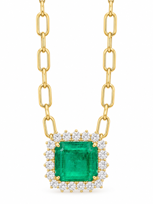 Collar Esmeralda Diamantes