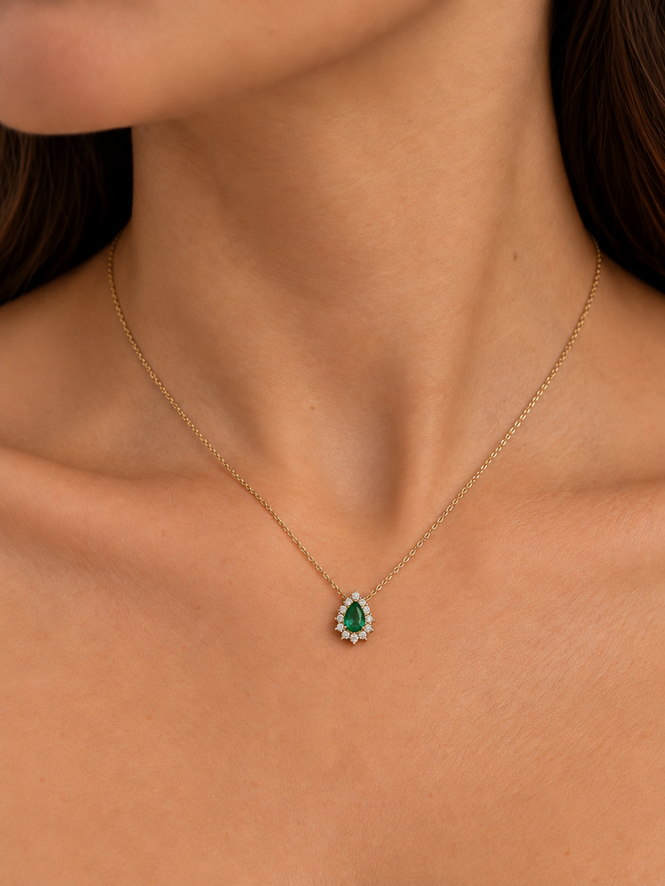 Collar Esmeralda Diamantes