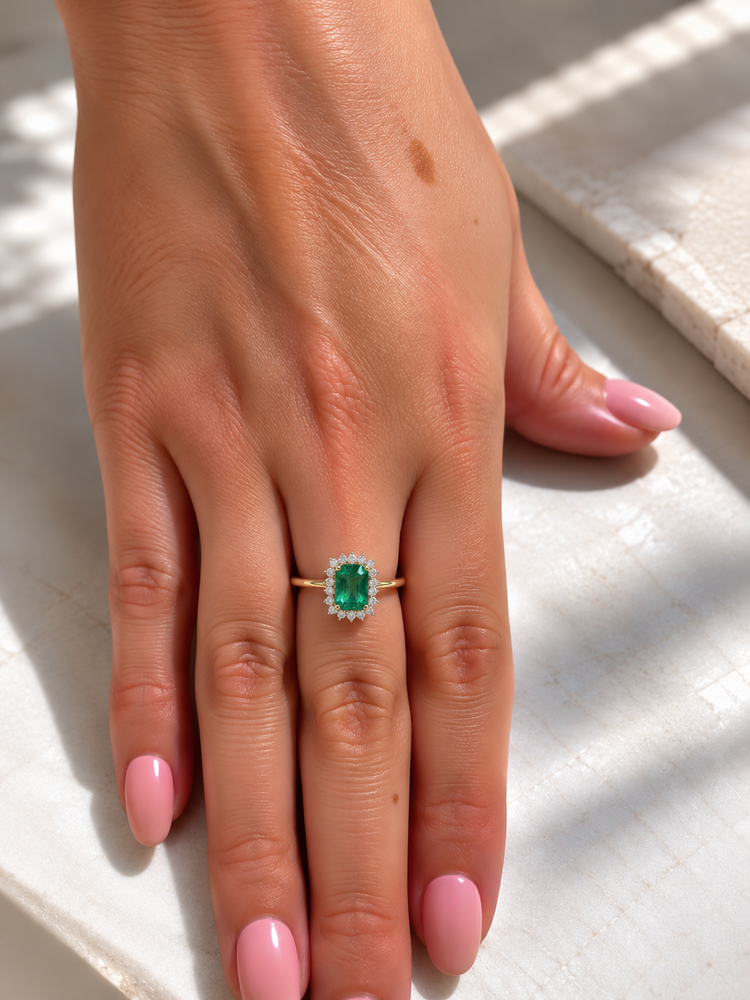 Anillo Esmeralda Halo