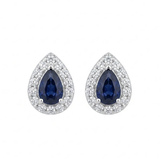 ARETES DE ZAFIRO Y DIAMANTES