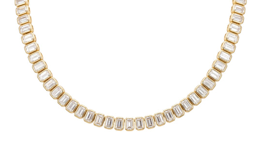 Tennis necklace emeralds bisel