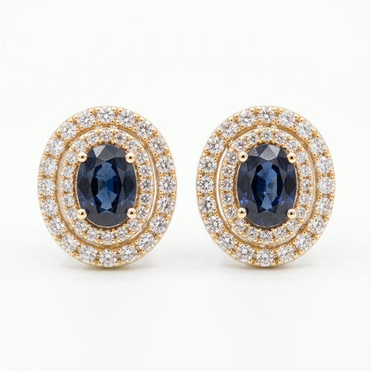 Aretes zafiros y diamantes