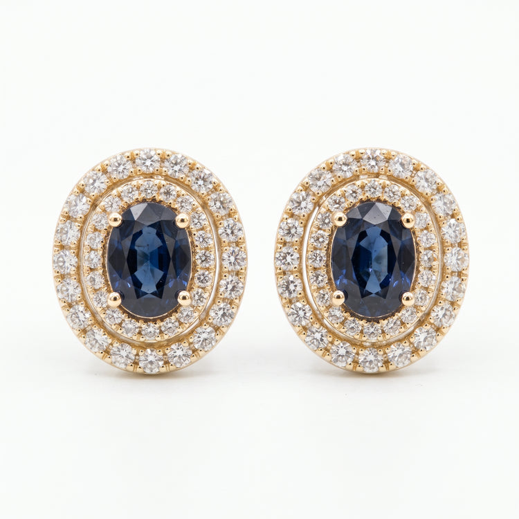 Aretes zafiros y diamantes