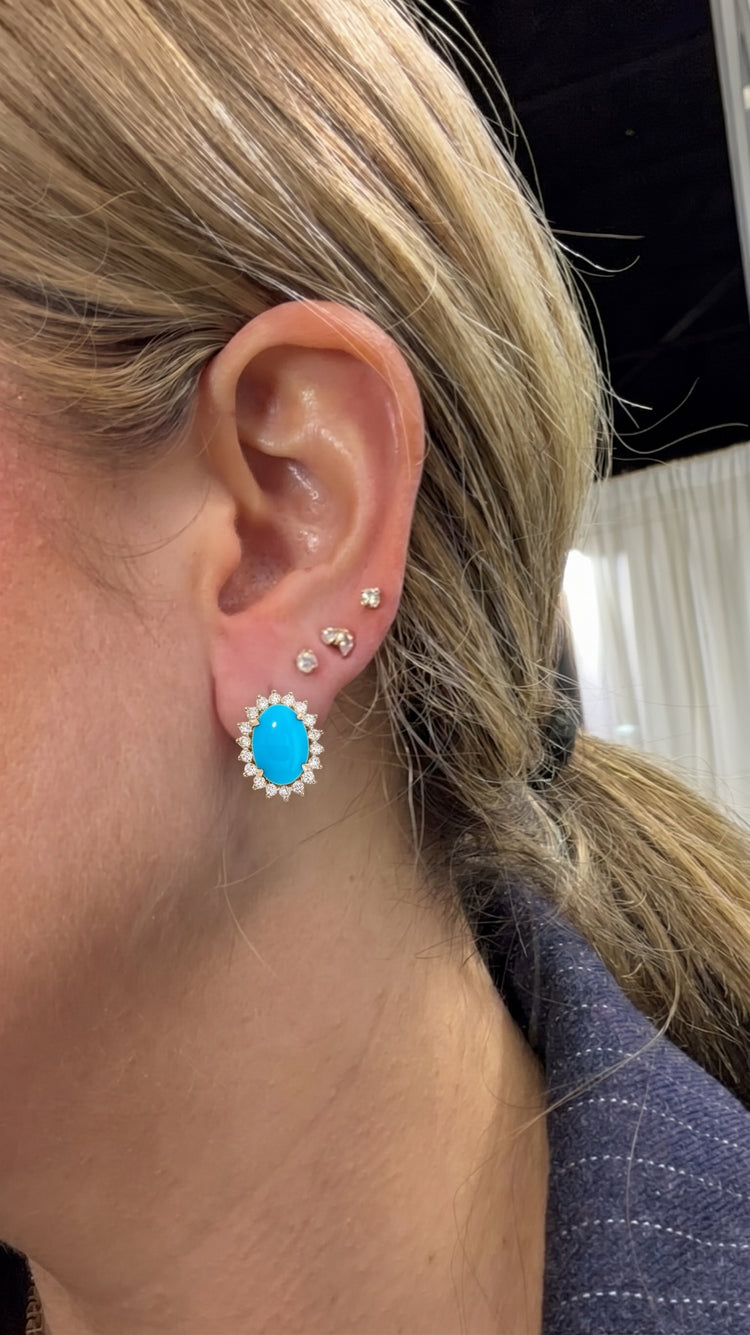 Aretes Turquesas Oval