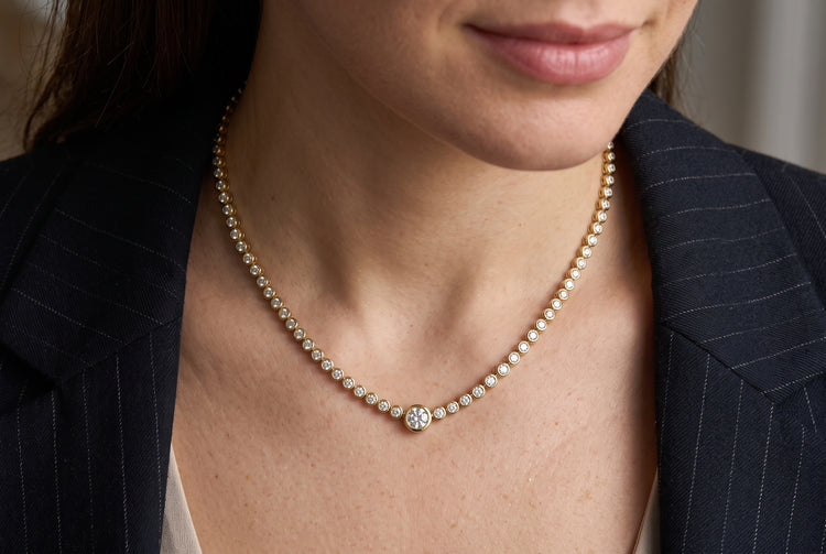 Collar Diamantes Bisel