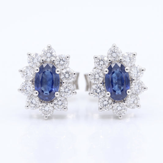 Aretes zafiro y diamantes