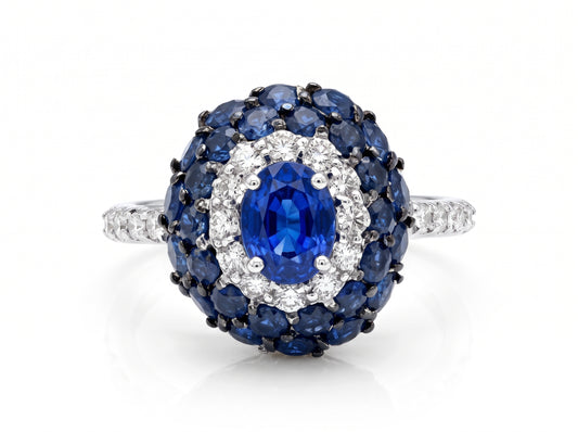 Anillo Zafiro Diamantes