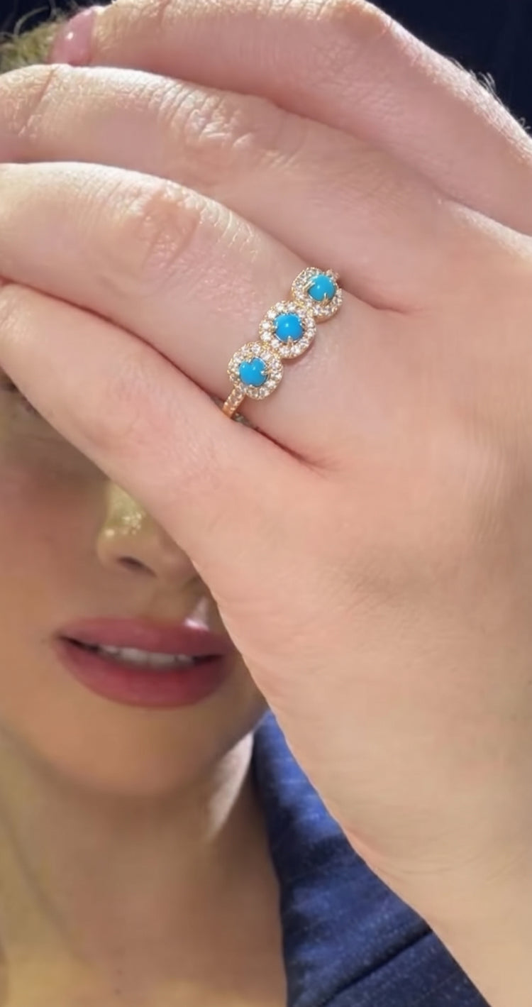 Anillo Turquesas Halo