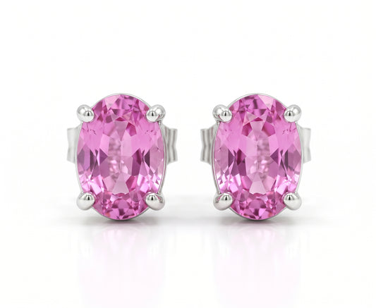 Aretes Zafiro Rosa Oval