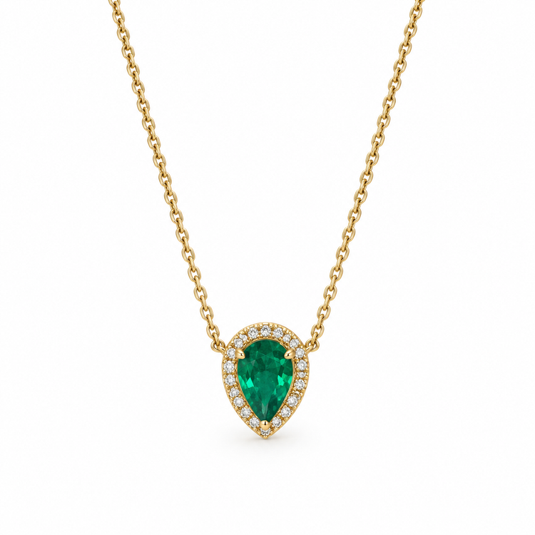 Collar diamante esmeralda