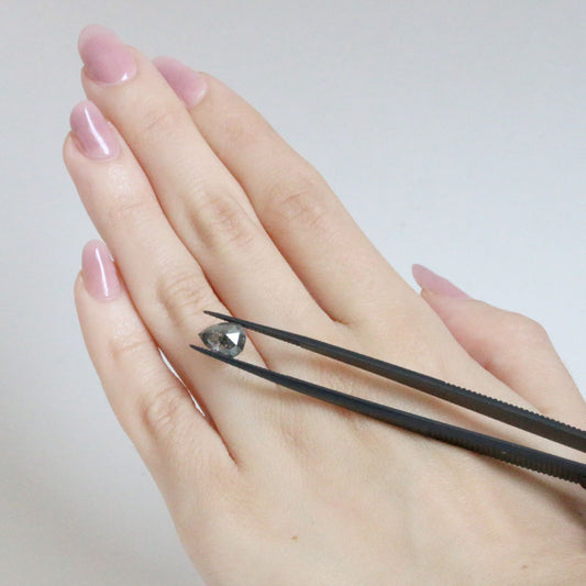 Pear-cut black diamond