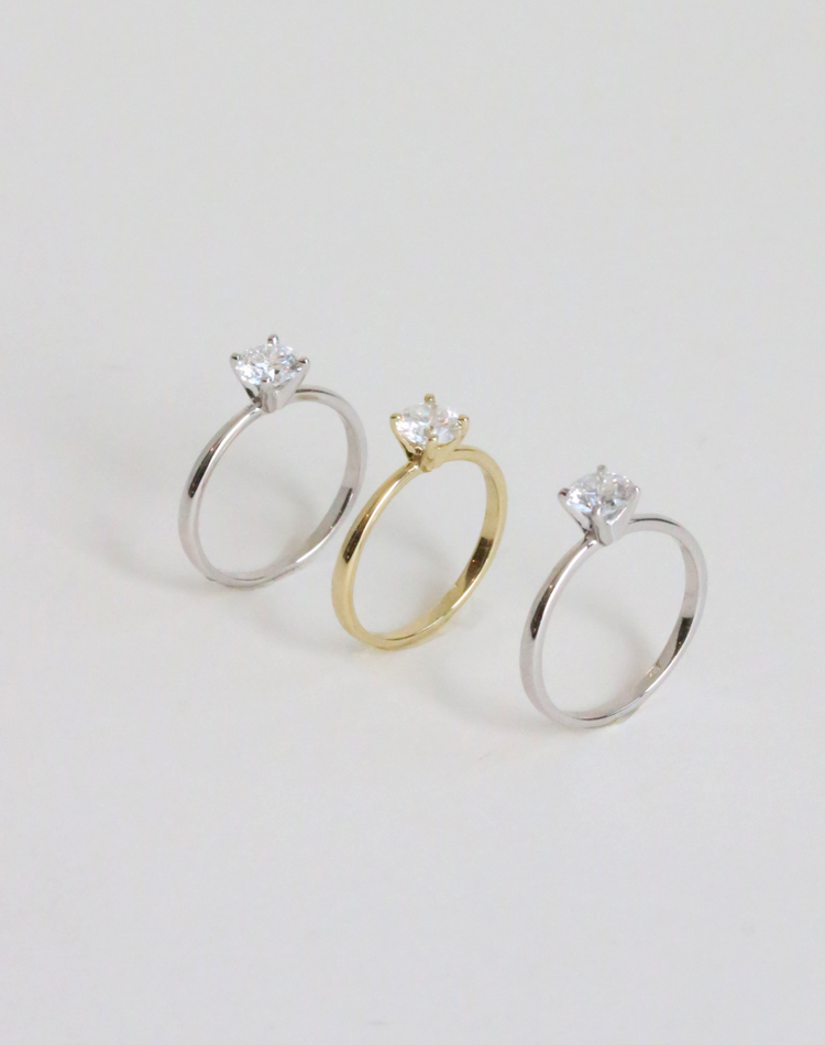 Anillo de Compromiso en Oro 14k con Diamante 0.28 ct