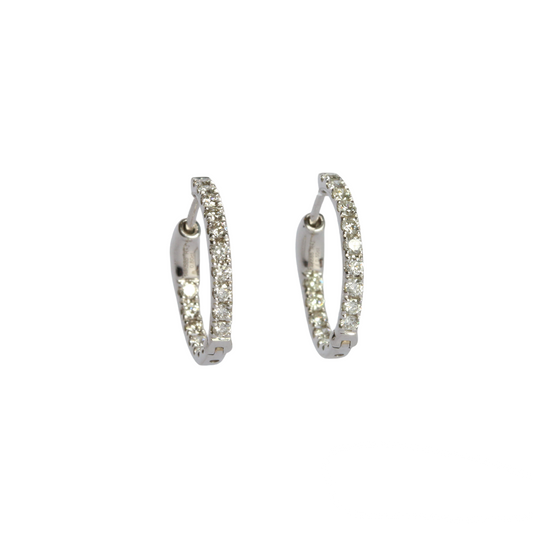 Hoops de diamantes en oro blanco 14k