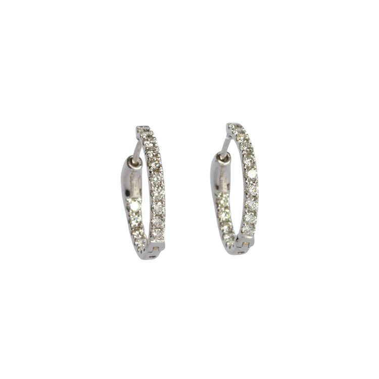 Hoops de diamantes en oro blanco 14k