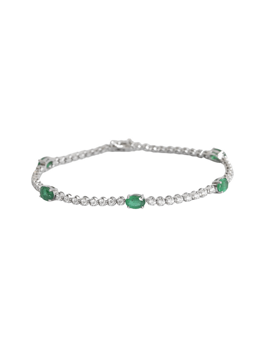 Pulsera de esmeraldas con diamantes