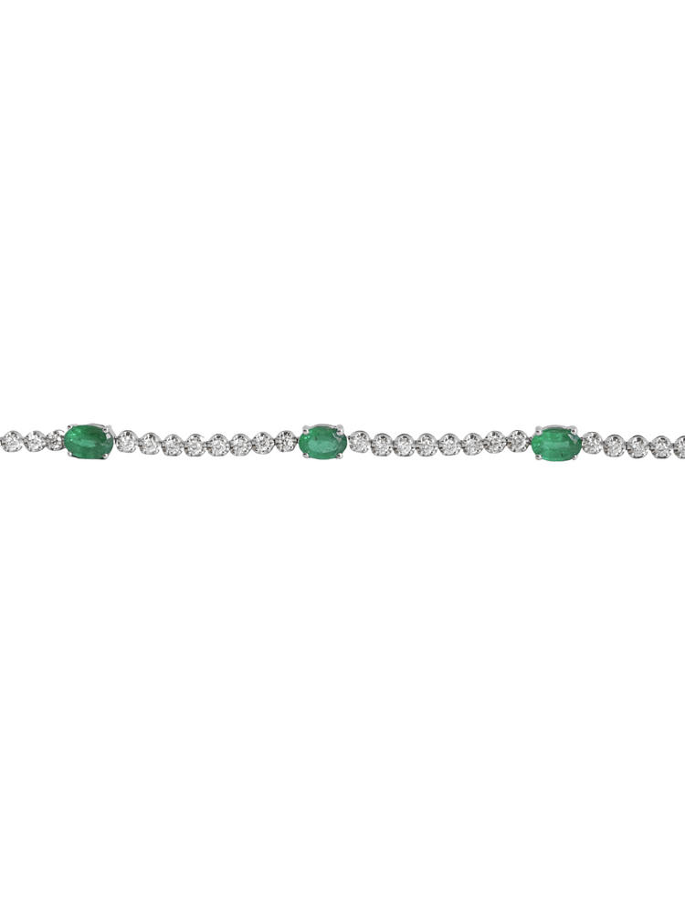 Pulsera de esmeraldas con diamantes