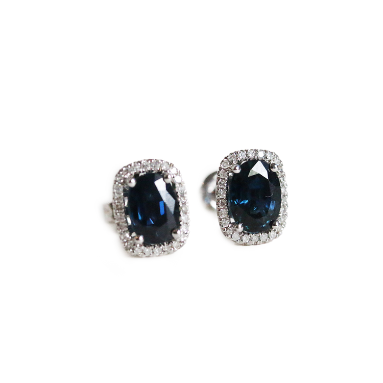 Aretes de Zafiro con Diamantes Naturales