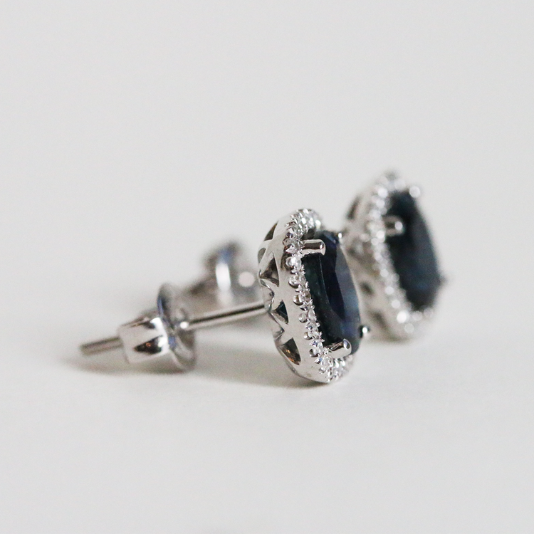 Aretes de Zafiro con Diamantes Naturales